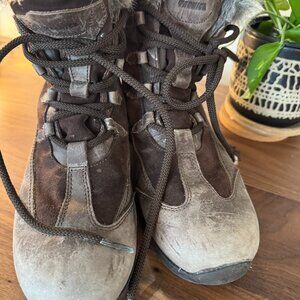 TECHNICA WOMEN’S BROWN  Leather/ Suede Ankle BOOTS WITH FAUX FUR SIZE 9 M